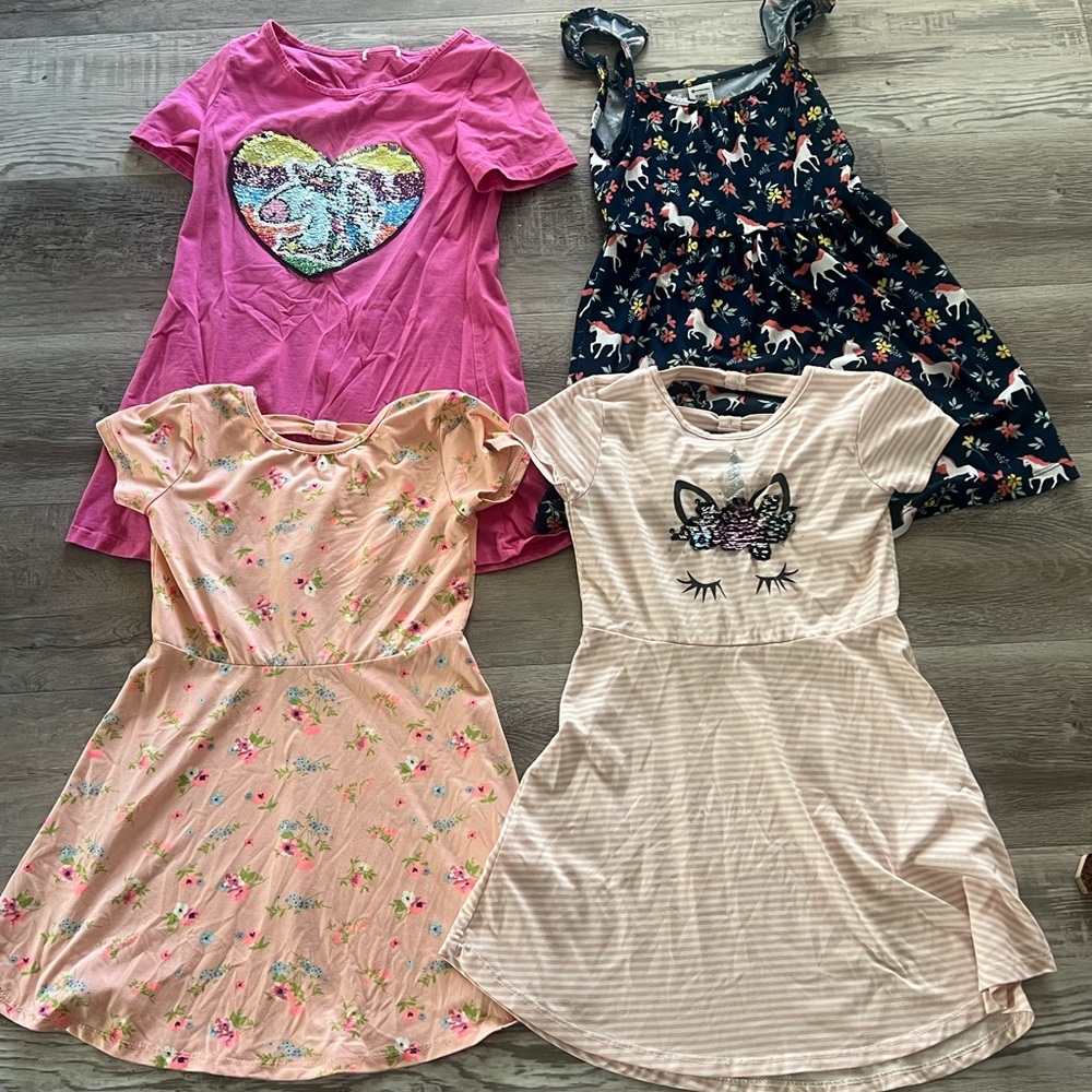 Kids' Assorted Dresses Set - Pink, Peach, Cream,Navy Size 6 6x lot bundle Girls